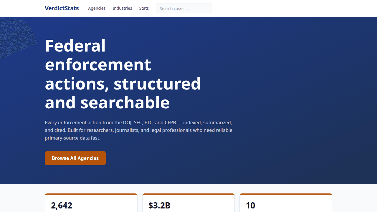 VerdictStats screenshot